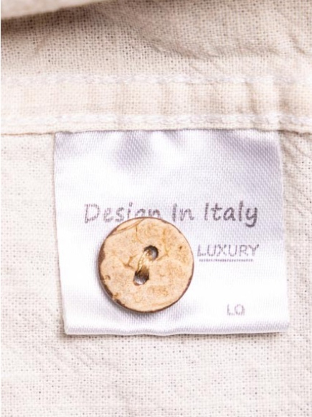 Design In Italy Luxury Mens XL Short Sleeve Shirt Cream Off White Linen Blend - Picture 3 of 7
